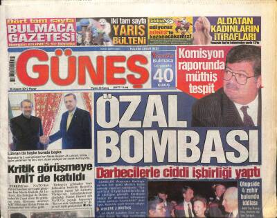 Güneş Gazetesi 25 Kasım 2012 - Turgut Özal Bombası GZ107729 - 1