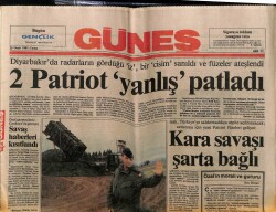Güneş Gazetesi 25 Ocak 1991 - 2 Patriot Yanlış Patladı GZ61626 - 1