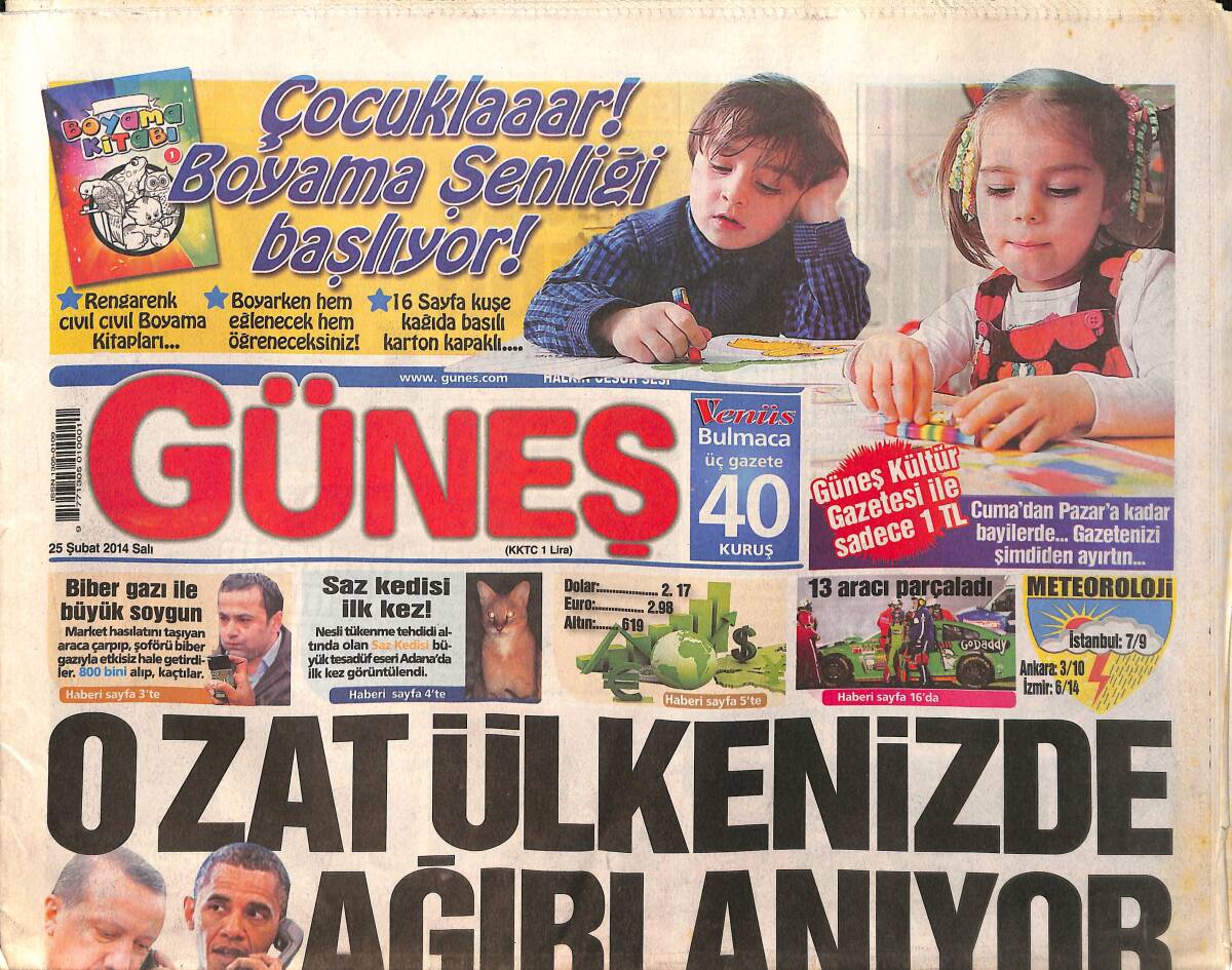 Güneş Gazetesi 25 Şubat 2014 - Kenan Doğuluya, Twitter Üzerinden Şarkı İsteğinde Bulunuldu - Hülya Avşar'dan, Kaya Çilingir Oğluna Göndermeler GZ158984 - 1