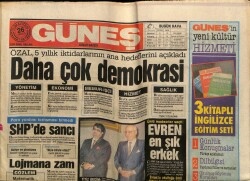 Güneş Gazetesi 26 Aralık 1987 - Dalanın Sanatçılarında Sibel Can da Var GZ62649 - 2