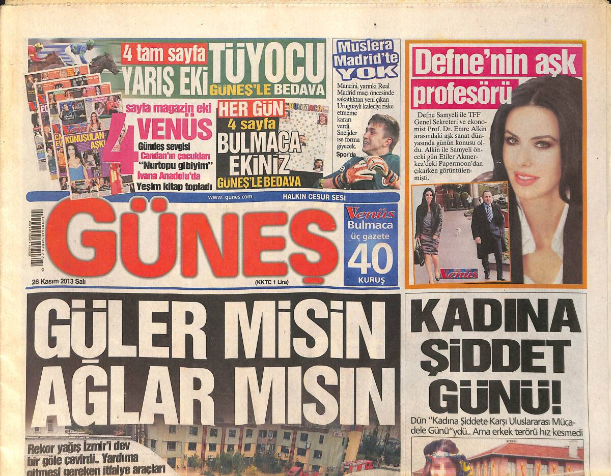 Güneş Gazetesi 26 Kasım 2013 - Defne Samyeli'nin Aşk Profesörü - Redhack Soruşturmasında Barış Atay ve 7 Kişi Serbest Bırakıldı GZ159017 - 1