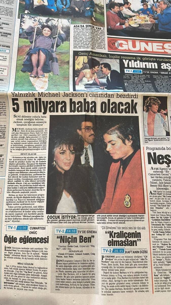 Güneş Gazetesi 26 Mart 1988 - İran-Irak Savaşı Sivil Katliamına Dönüştü - Bülent Hanım Kalbini Verdi - Michael Jackson 5 Milyara Baba Olacak GZ151496 - 2