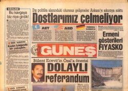 Güneş Gazetesi 26 Nisan 1987 - Bülent Ecevit'in Özal'a Önerisi 