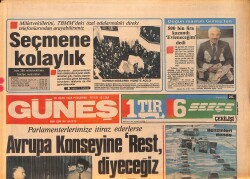 Güneş Gazetesi 26 Ocak 1984 - Sadved Çiftçi 30 Aya Mahkum Oldu - Kraliçe Neşe Erberk Bindallı Giyecek GZ158172 - Gökçekoleksiyon
