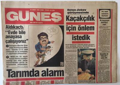 Güneş Gazetesi 26 Şubat 1982 - Tarımda Alarm , Yeni Toprak Reformu GZ22049 - 1