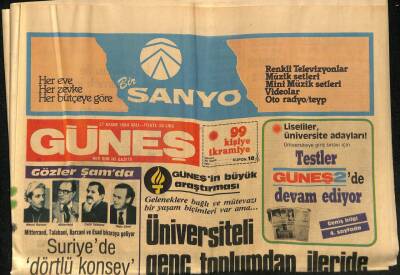 Güneş Gazetesi 27 Kasım 1984 - Ankara , Limni Konusunda Hem Kararlı Hem Ümitli GZ88959 - 1