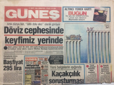 Güneş Gazetesi 27 Mart 1982 - Döviz Cephesinde Keyfimiz Yerinde GZ27359 - 1