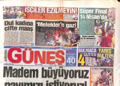 Güneş Gazetesi 27 Mart 2012 - Suriye İşi İstanbula Kaldı GZ107098 - 1