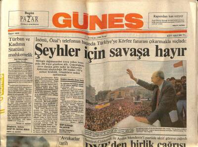 Güneş Gazetesi 28 Ekim 1990 - Pakistanda Yerel Seçime Kan Bulaştı GZ60700 - 2