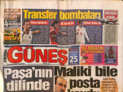 Güneş Gazetesi 28 Haziran 2007 - Topbaşın Seçim Kaldırımı 113 Trilyona Patladı - Maliki Bile Posta Koydu GZ125692 - 1