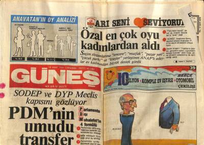 Güneş Gazetesi 28 Mart 1984 - Özal En Çok Oyu Kadınlardan Aldı - Türkiyede 9 Tür İşsizlik Var GZ88970 - 1