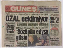 Güneş Gazetesi 28 Mart 1984 - Turgut Özal Büyüsünü Kaybetti GZ13239 - 2