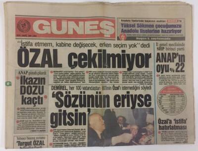 Güneş Gazetesi 28 Mart 1984 - Turgut Özal Büyüsünü Kaybetti GZ13239 - 2