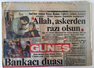 Güneş Gazetesi 28 Mart 1986 - Aponun Annesi Üveys Öcalan Allah , Askerden Razı Olsun Diyor GZ28705 - 1