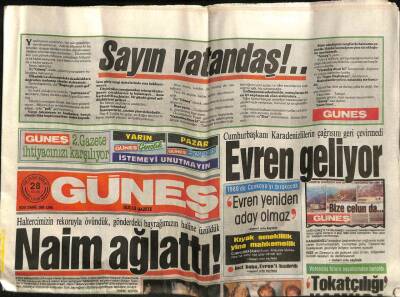 Güneş Gazetesi 28 Nisan 1988 - Turguz Özal Yaz Bekarı GZ60681 - 1