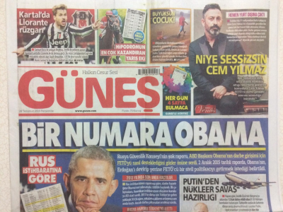 Güneş Gazetesi 28 Temmuz 2016 - Niye Sessizsin Cem Yılmaz GZ29037 - 1