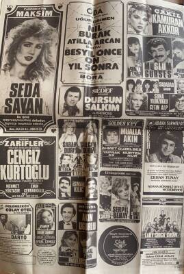 Güneş Gazetesi 29 Ağustos 1986 - Gazino Afişi * Müslüm Gürses - Seda Sayan - Kamuran Akkor GZ72169 - 4