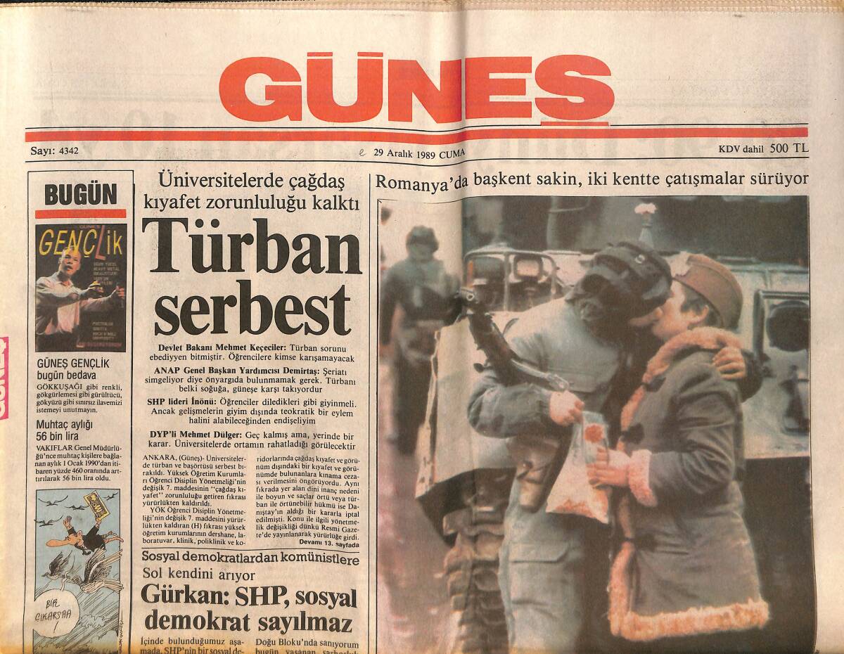 Güneş Gazetesi 29 Aralık 1989 - 80-90: Dünyayı Sarsan 10 Yıl - İlk Resmi Eşcinsel Papaz GZ151504 - 1