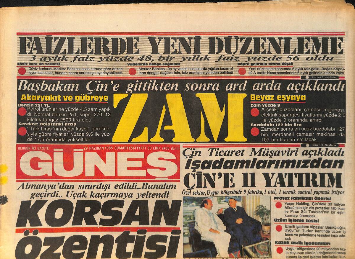 Güneş Gazetesi 29 Haziran 1985 - Eartha Kitt 