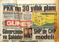 Güneş Gazetesi 29 Haziran 1987 - PKKnın 30 Yıllık Planı GZ62089 - 2