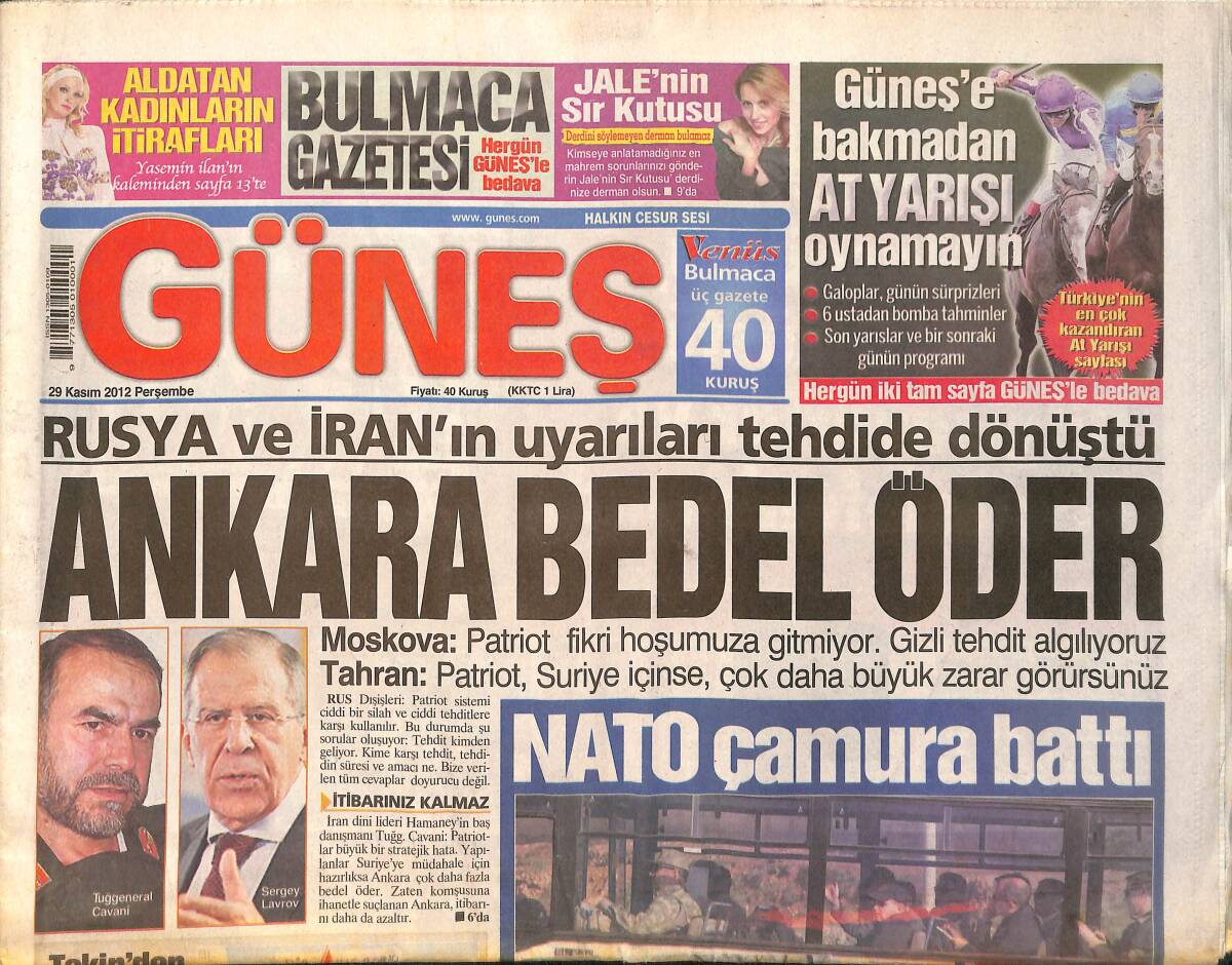 Güneş Gazetesi 29 Kasım 2012 - Galatasaray Başkanı Ünal Aysal,Fenerbahçe Başkanı Aziz Yıldırımı Stada Davet Etti-Kayseri'de Burcu İçin Yürüyüş Yapıldı GZ158987 - 1