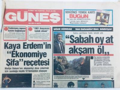 Güneş Gazetesi 29 Mart 1982 - Solcu Gerillalar Halkı Tehdit Etti GZ40990 - 1