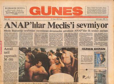 Güneş Gazetesi 29 Nisan 1990 - ANAPlılar Meclisi Sevmiyor - Ortadoğu Kartı Açılıyor GZ126277 - 1