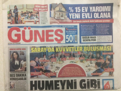 Güneş Gazetesi 29 Ocak 2015 - Acun Ilıcalıya Dost Kazığı, Adriana Lima Türkiyeye Geliyor GZ27215 - 1