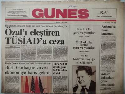 Güneş Gazetesi 3 Haziran 1990 ANAP ta Fırtına Öncesi Sessizlik -GZ37494 - 1