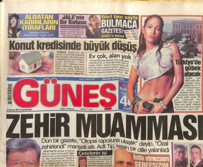Güneş Gazetesi 3 Kasım 2012 - Zehir Muamması GZ107486 - 1