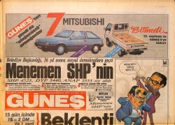 Güneş Gazetesi 3 Mart 1986 - Müslüm Gürses, Kibariye, Ferdi Özbeğen Gazino Afişi - Menemen Belediye Başkanlığı 36 Yıl Sonra Sosyal Demokratlara Geçti GZ158162 - Gökçekoleksiyon