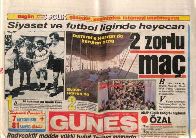 Güneş Gazetesi 3 Mayıs 1986 - Radyoaktif Madde Yüklü Bulut Trakya Sınırında GZ83391 - 1
