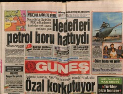 Güneş Gazetesi 3 Nisan 1988 - Özal Korkutuyor GZ62643 - 2