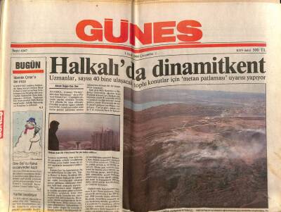 Güneş Gazetesi 3 Ocak 1990 - Uzmanlar , Sayısı 40 Bine Ulaşacak Toplu Konutlar İçin Metan patlaması Uyarısı Yapıyor GZ72174 - 1