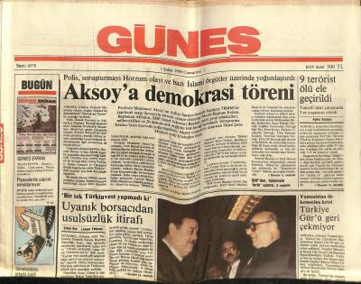 Güneş Gazetesi 3 Şubat 1990 - Türkiye Kemal Gürü Geri Çekmiyor GZ62057 - 1
