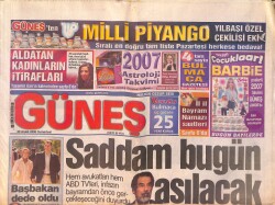 Güneş Gazetesi 30 Aralık 2006 - Saddam Bugün Asılacak - Prens Harry Irak'ta Askerlik Yapacak GZ158605 - Gökçekoleksiyon
