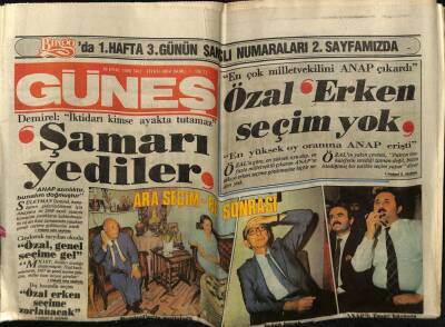 Güneş Gazetesi 30 Eylül 1986 - Doğum Günü Hediyesi GZ58367 - 1