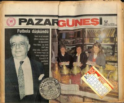 Güneş Gazetesi 30 Kasım 1986 - Hacı Bekir Hanedanı GZ61616 - 1