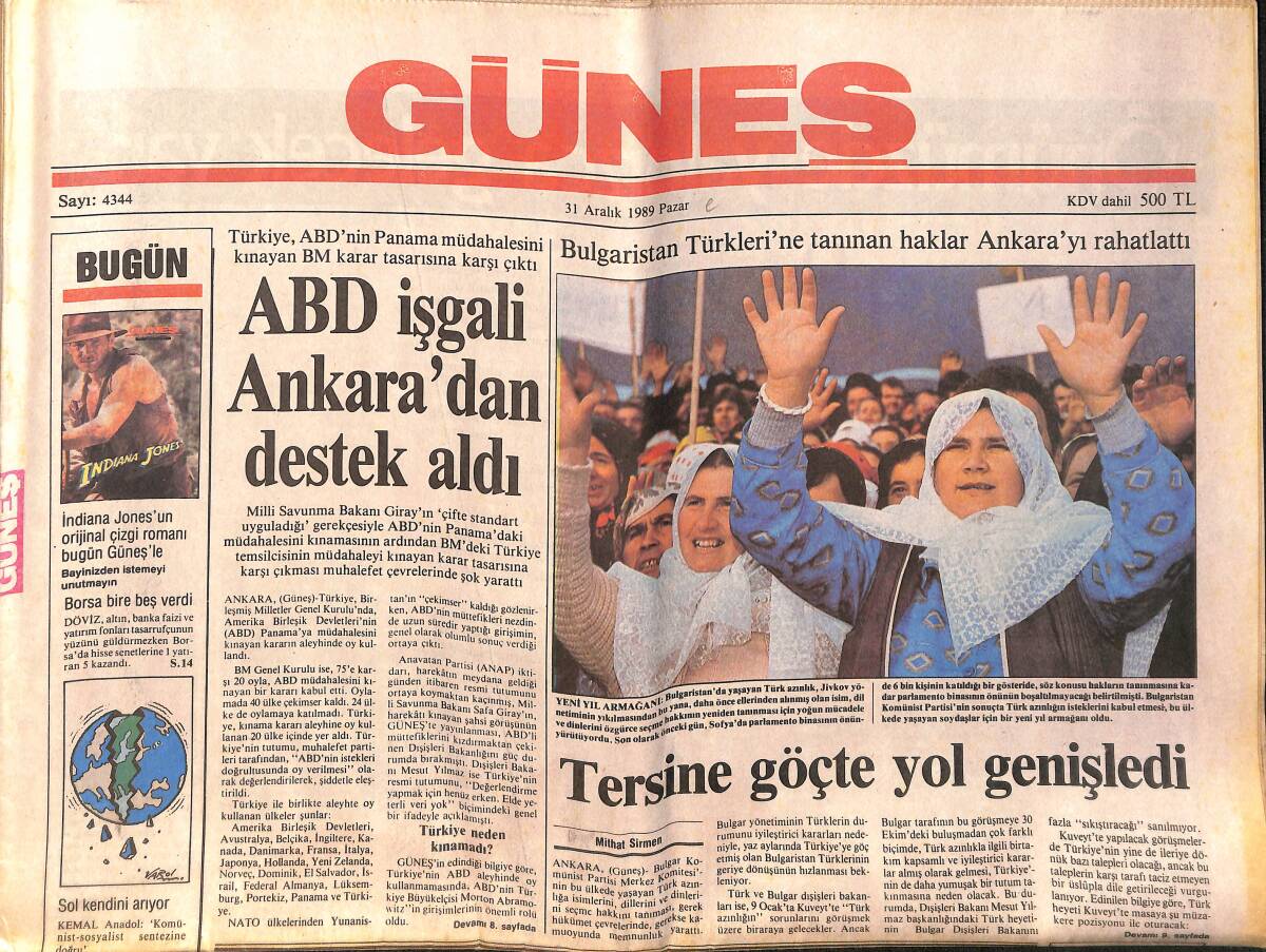 Güneş Gazetesi 31 Aralık 1989 - Yabancı Sigarada Rekor Tüketim - İşte Metin , İşte Beşiktaş GZ157881 - 1