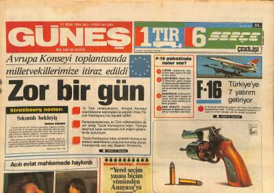 Güneş Gazetesi 31 Ocak 1984 - Yüksek Askeri Şıra Toplandı - Strasbourg Notları GZ126119 - 1