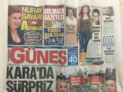 Güneş Gazetesi 4 Ağustos 2013 - İboya Ölüm Tweeti, Ronaldonun Garajı GZ29624 - 1