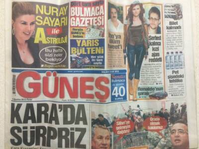 Güneş Gazetesi 4 Ağustos 2013 - Karada Sürpriz GZ29625 - 1