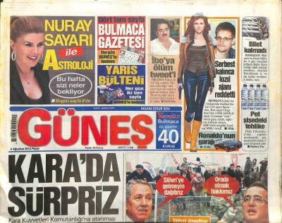 Güneş Gazetesi 4 Ağustos 2013 - Silivride Yine Gerginlik GZ107725 - 1