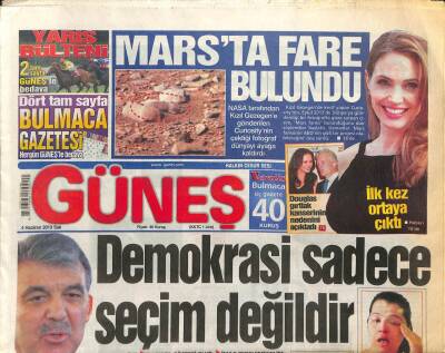 Güneş Gazetesi 4 Haziran 2013 - Abdullah GülDemokrasi Seçim Değildir GZ107724 - 1