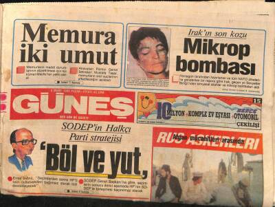 Güneş Gazetesi 4 Mart 1984 - Ustura Kemal Çizgi Roman, Türkiye1 İtalya2 , SODEP Halkçı Partisi Böl Ve Yut GZ91842 - 1