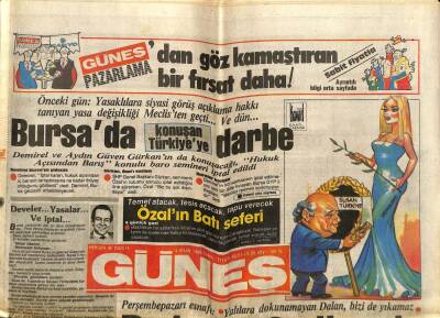 Güneş Gazetesi 4 Nisan 1986 - Egede Savaş Provası GZ62103 - 1