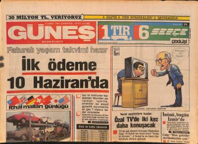 Güneş Gazetesi 4 Şubat 1984 - Hilton Kumarhanesi Açıldı - Fenerbahçe-Beşiktaş Karşılaşıyor GZ127249 - 1