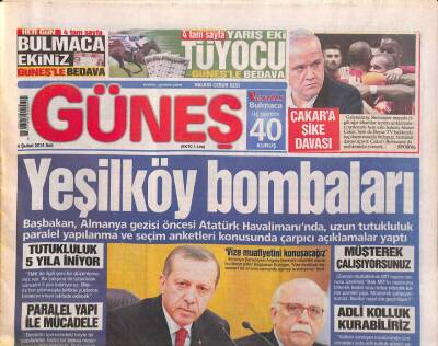Güneş Gazetesi 4 Şubat 2014 - Tarkan , Yakından İlgilendiği Web Sitesinde Kendi Aleyhindeki Haberler Bile Yer Veriyor GZ106370 - 1