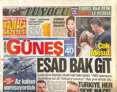 Güneş Gazetesi 5 Eylül 2013 - Ebru Gündeş Bebeğini Düşürdü - Putin İspat Edin Varız GZ116606 - 1