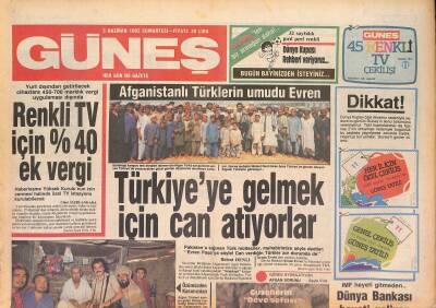 Güneş Gazetesi 5 Haziran 1982 - Arjantin Castrodan Yardım İstedi - Afganistanlı Türklerin Umudu Evren GZ126803 - 1
